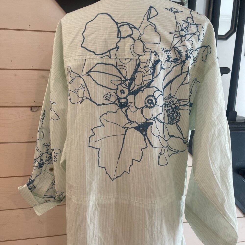025 By Anthropologie Long Sleeve Popover Shirt Dress NWOT Oversized Size XS - Picture 9 of 12